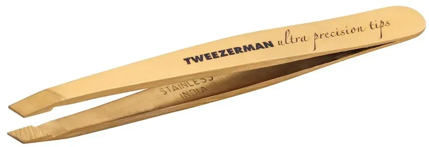 Tweezerman Ultra Precision Mini Slant Tweezer - Schräg Gold Pinzette 