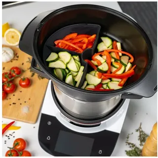 Mixcover Garraumteiler (viertel) für Bosch Cookit Dampfgarraum - zum Aufteilen des Garraums, Dampfgarteiler kompatibel mit Bosch Cookit viertel