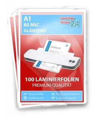 Laminierfolien A1, 2 x 80 Mic, glänzend