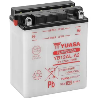 YUASA Yuasa, Fahrzeugbatterie, Motorradbatterie YB12ALA2 (12 V, 12.60 Ah, 150 A)