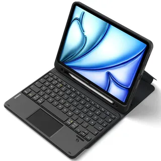 Inateck iPad Hülle mit Tastatur für iPad 10/11 Gen. A16 2025, Air 11 Zoll M3/M2 (2025/2024), Air 5/4, Pro 11 Schwarz