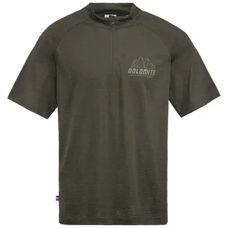 Dolomite Cristallo merino Zip Kurzarm-t-shirt - Burnished Green - S