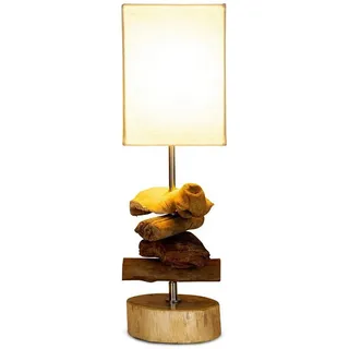 levandeo Tischlampe 15 x 50 x 15 cm Treibholz Tischleuchte Holz Lampe Leuchte Naturholz Unikat Tischdeko Holzdeko Treibholzlampe