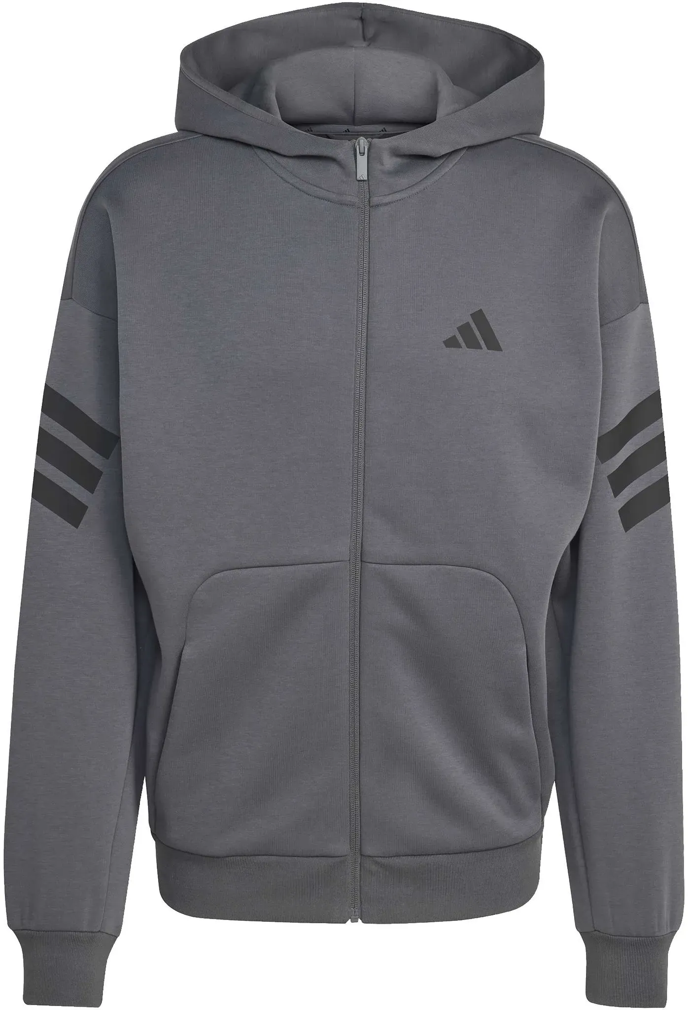 adidas FI 3 Streifen FZ Trainings- / Kapuzenjacke Herren grau/schwarz - S