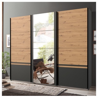 Lomadox Kleiderschrank GRANADA-43 graphit mit Artisan Eiche Nb. 270/210/64 cm grau