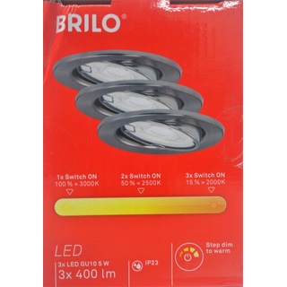 Briloner LED Einbauleuchte 8,6 cm weiß 3 St.