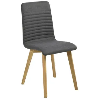 Livetastic Stuhl, Anthrazit, Eiche, Textil, Eiche, massiv, rund, 42x90x43 cm, Esszimmer, Stühle, Esszimmerstühle, Vierfußstühle