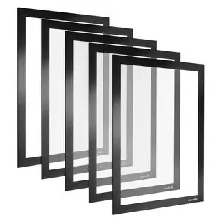 POPPSTAR Inforahmen 1011078, A4, Rückseite selbstklebend, schwarz, 5 Stück