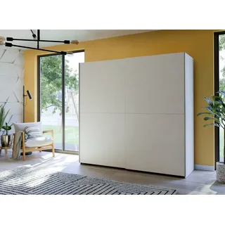 Forte Schwebetürenschrank Schach&Matt 200 x 190 cm Dekor Weiß