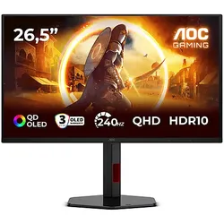 AOC Q27G4ZDR, OLED 26,5 Zoll QHD Gaming Monitor 0,03 ms Reaktionszeit 240 Hz