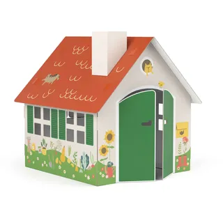 foldzilla Spielhaus XXL 1,2 x 1,15 x 1,13 m aus Pappe Pappspielhaus Karton Haus - Spielhaus Gartenhaus