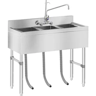 Royal Catering Spültisch - 3 Becken - 100 x 50 x 95 cm