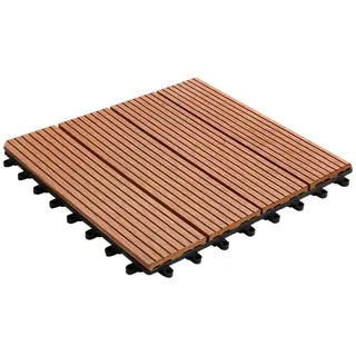 karat gardenoutdoor KARAT Klickfliese WPC Royal Hellbraun 30 x 30 cm 11er-Set