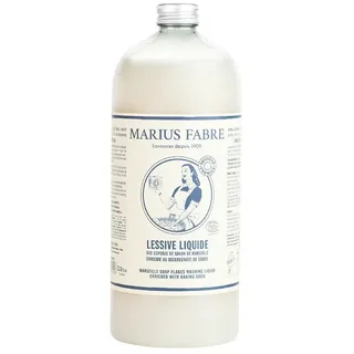 Flüssigwaschmittel aus Marseiller Seifenflocken, weiß, Marius Fabre, ohne Palmöl, mit Backsoda, 1 l, für Haushalt & Reinigung, NLCOP1LBI