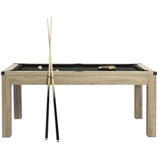 Vente-Unique Billardtisch, Natur, Holz, Uni, 182.8x102.6 cm, Freizeit, Sport & Fitness