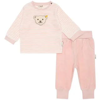 Steiff Baby Sweatanzug, 2-teilig - Sweatshirt, Silver PINK, 74