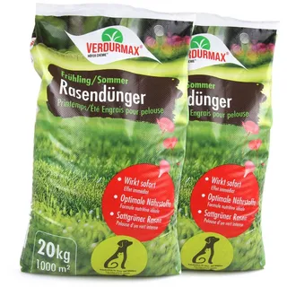 Höfer Chemie 2x 20 kg VERDURMAX® Rasendünger Frühling / Sommer