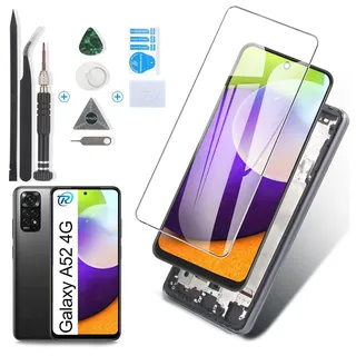 RongZy für Samsung Galaxy A52 4G A525F LCD Bildschirmersatz für Samsung A52 4G Touchscreen Digitalisierer Display mit Werkzeugen Incell (mit Rahmen)
