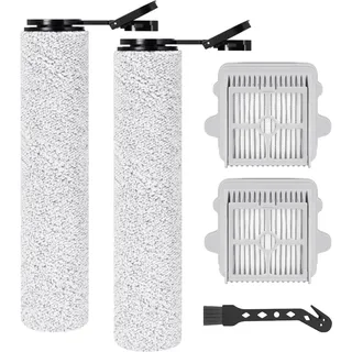 Ersatzbürstenrolle und HEPA-Filter passend für Roborock F25 ACE/F25 RT/F25 LT/F25 ALT/F25/F25 GT/F25 XT/F25 ACE Combo/F25 Combo Nass-Trocken-Staubsauger, 2 Bürstenrolle + 2 Filter + 1 Reinigungsbürste