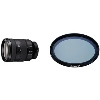 Sony SEL-24105G G Standard Zoom-Objektiv (24-105 mm, F4, OSS, Vollformat) schwarz + VF-77CPAM2 Mehrfach beschichteter Schutzfilter, Polfilter 77mm + Sony VF77MPAM.AE Carl Zeiss T* Schutzfilter (77mm)