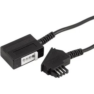 Hama Verlängerungskabel für TAE-F- und TAE-N-Kabel, 3m (Verlängerung für Telefonkabel, Faxkabel, Modem-Anschlusskabel, TAE-F/N-Stecker auf TAE-F/N-Kupplung) Telefonverlängerungskabel, Schwarz