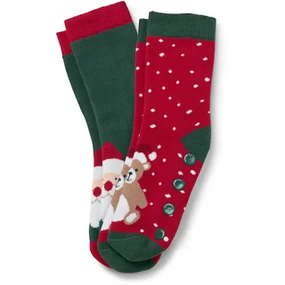 Tchibo - 2 Paar Kinder-Antirutsch-Socken - Herren - Gr. 23-26 - grün