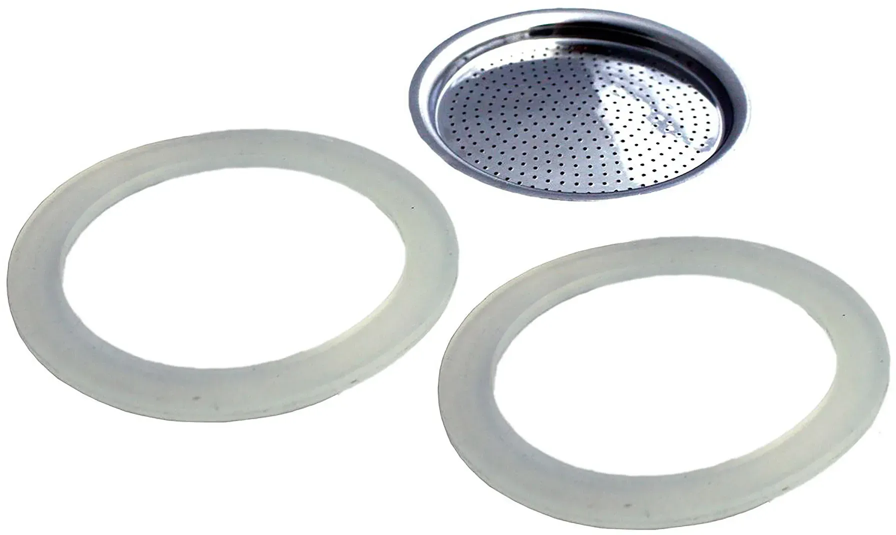 GEFU Set 2 Dichtungsringe + Edelstahl-Filter für Espressokocher EMILIO 2 Tassen