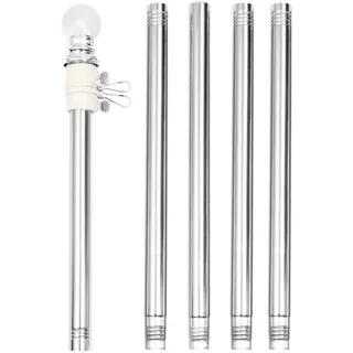 Veemoon 6 Fuß Fahnenmast Kit Mit Halterung - Drehbaren Ringen Und Wandmontage - Ideal Für Outdoor Flaggen Stabiler Flaggenmast Für Garten Und Veranstaltungen Langlebig Und Wetterfest