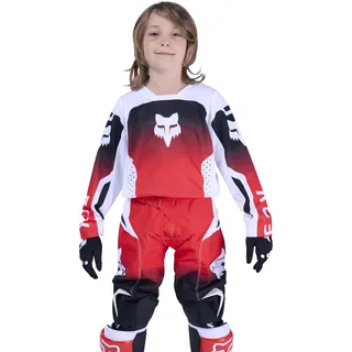 Fox 180 Shield Motocross Jersey, rot/weiß/schwarz, YS