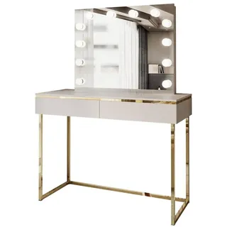 Lukmebel Schminktisch AURORA GOLD ELITE Kaschmir mit Spiegel