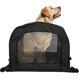 DEEMEED Hundetasche Motorrad XL - Transportbox für große Hunde bis 36kg - Universalbefestigung für Sissybar & Gepäckträger - Cordura 1500D, stabilisierter Aluboden & maximale Belüftung