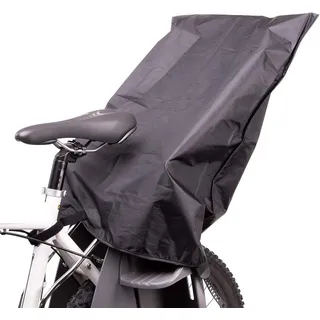 zamboo Regenschutz für Fahrradkindersitz mit Sattelschutz – wasserdichte Abdeckung/Regenhülle für Kinder Fahrradsitz hinten (passend für Römer, Hamax, Thule u. a.) – Schwarz