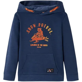 vidaXL Kinder-Kapuzenpullover Marineblau Melange Orange 128