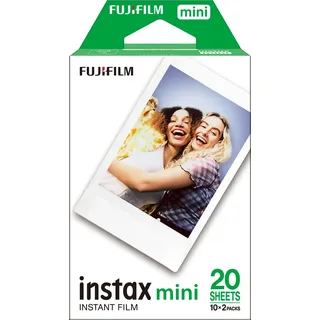 FUJIFILM instaxTM mini Film | Sofortbildkamera-Film nur für instax mini Kameras und Drucker – ISO 800 Instant-Film mit beschriftbarem Rand, 86 x 54 mm | Doppelpack mit 20 Aufnahmen