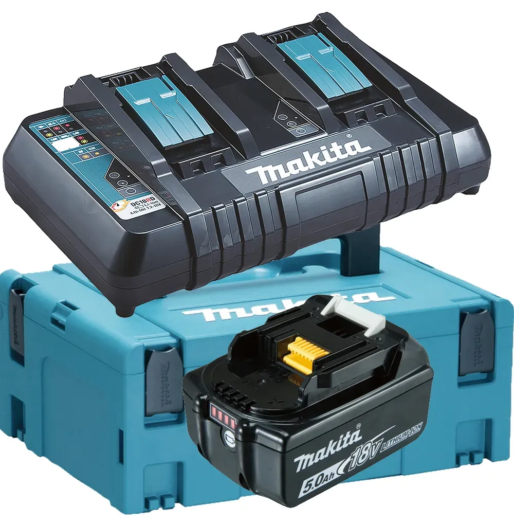 Makita Ladegerät - DC18RD - Makpac 2 - inkl.  Akku BL1850 18V 5AH