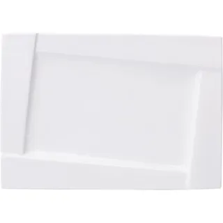 AMBITION Speiseteller Kubiko 30,5 x 21 cm Porzellan weiß Servierteller Servierplatte Essteller Flachteller modern rechteckig 1 Stück