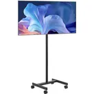 VEVOR rollbarer TV-Ständer Standfuß Fernsehstand für 431,8-1397 mm flach & Curved-TVs, tragbarer TV Bodenständer bis zu 20 kg (Max. VESA 200 x 200 mm) für Wohnzimmer Schlafzimmer Büro Outdoor