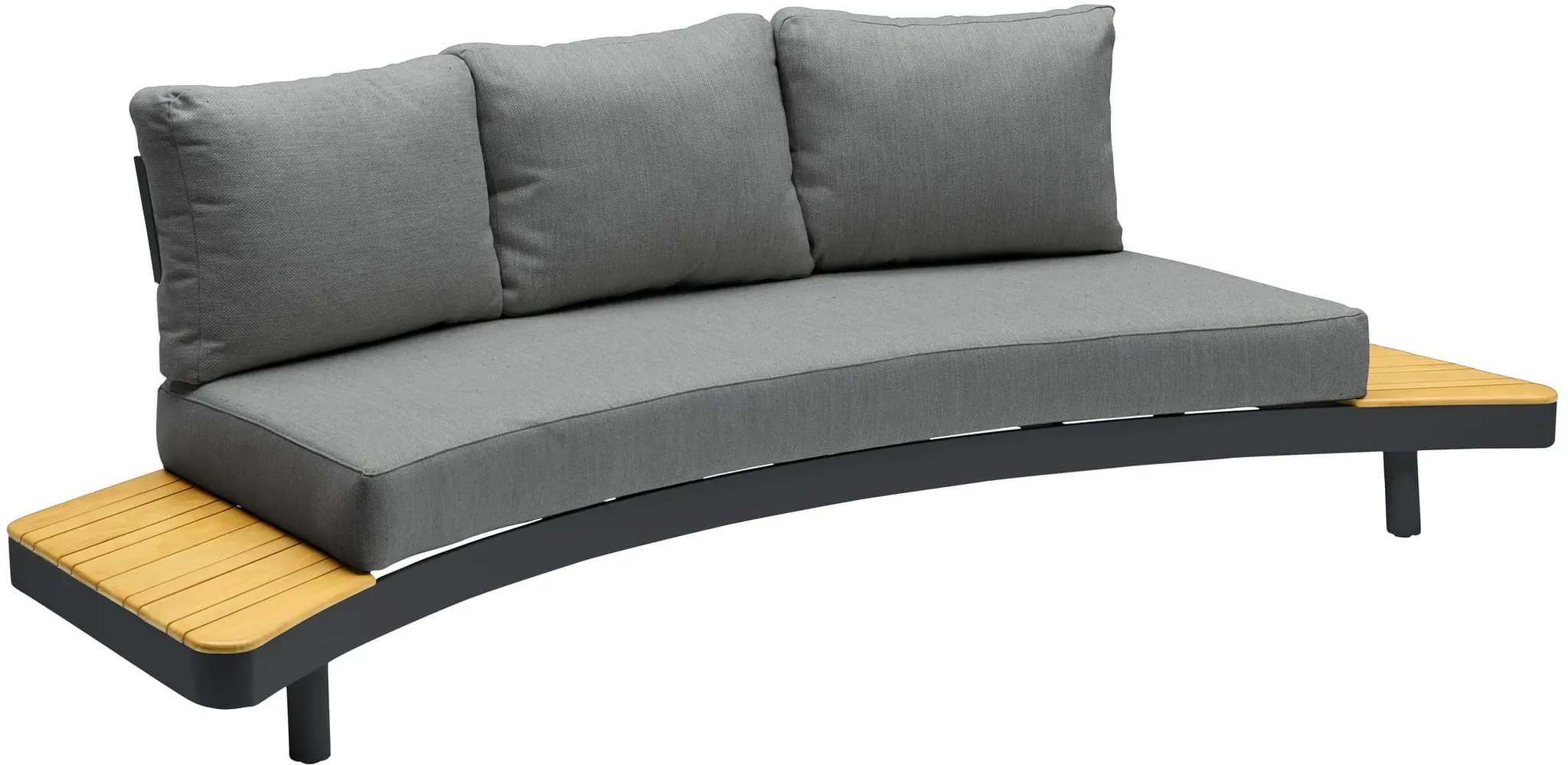 LC Garden »Puerto« Gartensofa 3-Sitzer Anthrazit Teakholz Loungesofa inkl. Ablagen