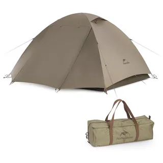 Naturehike Cloud Creek 2/3 Person Camping Zelt Ultraleicht 7001 Aluminium Sonnenschutz & Wasserdicht für Backpacking Wandern Outdoor-Abenteuer(Braun/3 Personen)