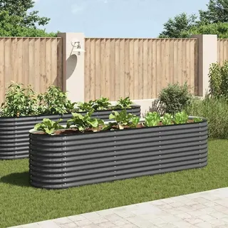 vidaXL Garten-Hochbeet verzinkter Stahl 320 x 80 x 81 cm Grau