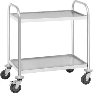 Royal Catering Küchenrollwagen 2 Borde Ablagen: 68 x 38 cm 300 kg - Edelstahl - -