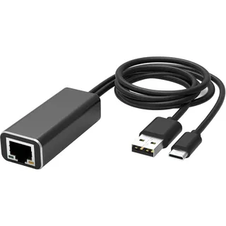 waipu.tv Ethernet Adapter 4K Stick | USB-C auf RJ45 | LAN Netzwerkadapter mit USB 2.0 Netzkabel für Stromversorgung