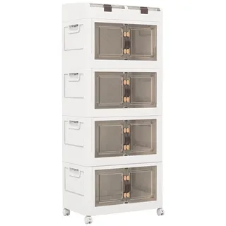 Costway 210L Stapelboxen faltbar, Aufbewahrungsbehälter mit & Rollen, Kisten Aufbewahrung Stapelbar, Kunststoffbox Ordnungsbox