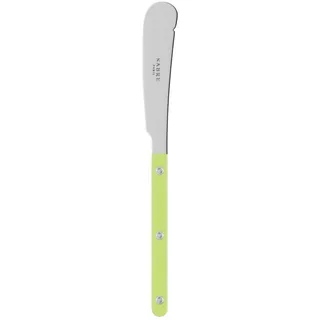 SABRE PARIS - Buttermesser 20cm - Bistrot - Rundes Messer Für Butter, Honig, Marmelade - Edelstahl & Nylon - Spülmaschinenfest - Limette