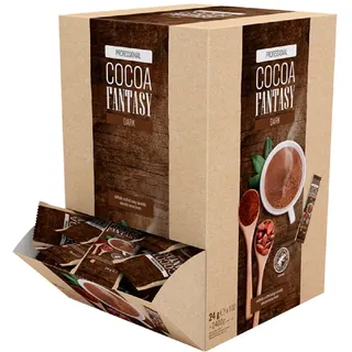 Cocoa Fantasy Dark, Großpackung Portionsbeutel, 100 Kakao Sticks 24g, Dunkle Trinkschokolade, 30% Kakaoanteil