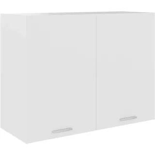 BULANED Hängeschrank, Hängeglasschrank Küche, Küchenschrank, Schrank Mit Glastüren, Küchenhängeschränke, Wandvitrine Hängend, Weiß 80x31x60 cm Spanplatte
