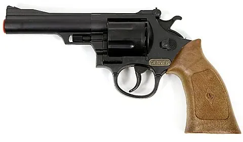 Spielzeugpistole "Cowboy", schwarz/braun, 21 cm