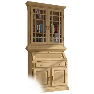 Casamia Sekretär Sekretär Duett mit Aufsatz-Schrank B 103 H 212 cm Pinie massiv