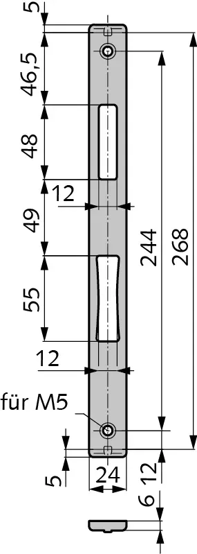 Schließblech geschlossen, U-Form