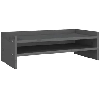 vidaXL Monitorständer Schreibtischaufsatz Monitorerhöhung Bildschirm Aufsatz Bildschirmerhöhung Bildschirmständer Grau 50x24x16cm Massivholz Kiefer